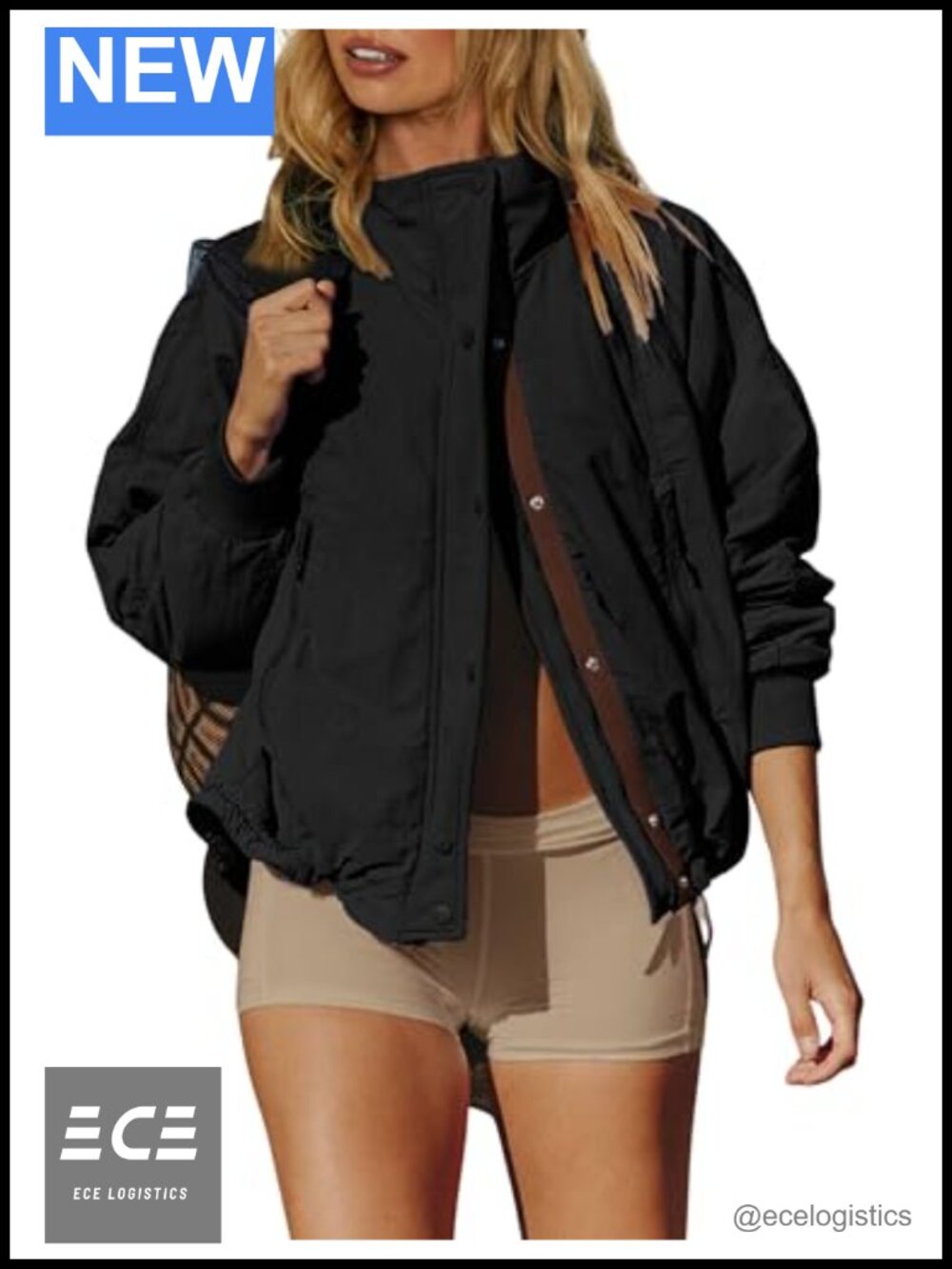 Womens Fleece Lined Windbreaker Jacket Zip Front Pockets